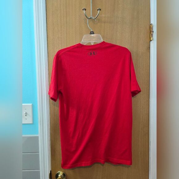 Under Armour Red Short Sleeve Tee Vibrant Crew Neck Mens M - Picture 2 of 3